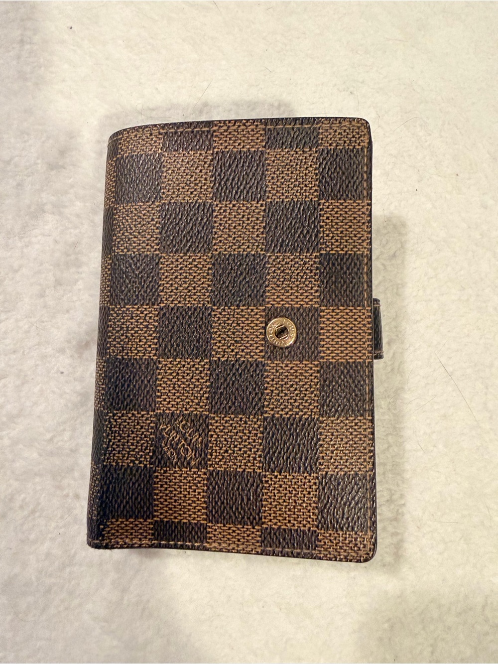 Louis Vuitton Damier Ebene French Compact Wallet + Authentication Letter